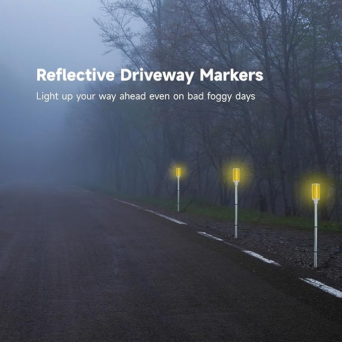 Joyibay 5 PCS Solar Powered Driveway Markers, Solar Warming Landscape Lights, Solar Outdoor Driveway Lights | Lumora