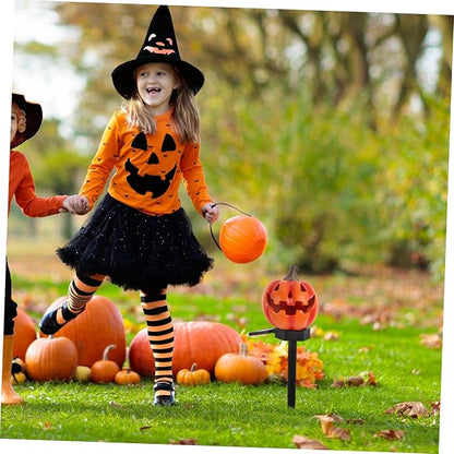 TOYANDONA Solar Powered Pumpkin Pathway Light Outdoor Garden Landscape Stake Lantern for Halloween Decoration Solar Path Lights for Patio Lawn Installation