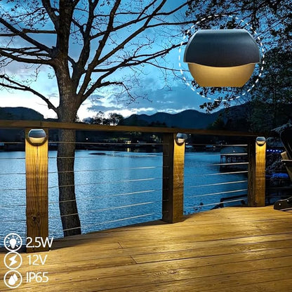 Arrownine Landscape Lighting Cast Aluminum 2.5W Deck Lights Low Voltage Railings Lights Outdoor Patio Step Light,Post Stair Fence Lighting Warm White Water Resistant IP65,Black Finish 3-Pack