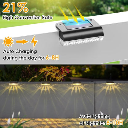 Mancra Solar Step Lights Outdoor, Solar Deck Lights Waterproof Outdoor Lighting for Patio Fence Stairs Post Railing Yard and Garden (Warm White, 24 Pack)