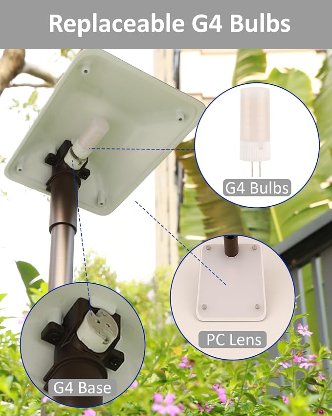 Landscape Path Lights Low Voltage, 12V Wired Outdoor Landscape Pathway Lighting for Outside Yard Walkway Driveway with Replaceable 5W 3000K Warm White LED G4 Bulb, Aluminum, Bronze, 6PK