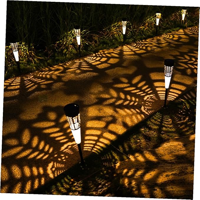 VICASKY 6pcs Solar Garden Pathway Lights Outdoor Lawn Stake Lamps Warm and Colorful Light Decorative Outdoor Landscape Lighting for Yard and Patio
