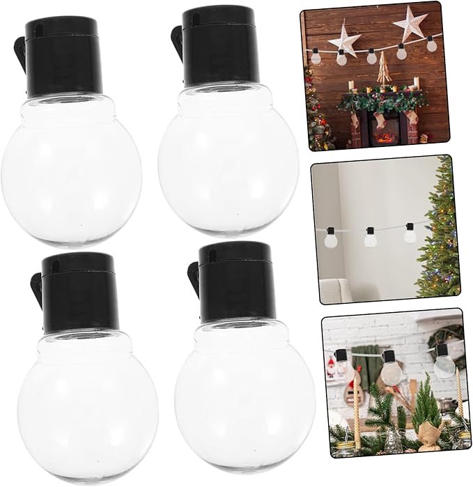 Wakauto 20pcs Transparent Globe String Light Bulbs with Black Caps Plastic Replacement - Outdoor Lighting Accessory | Lumora