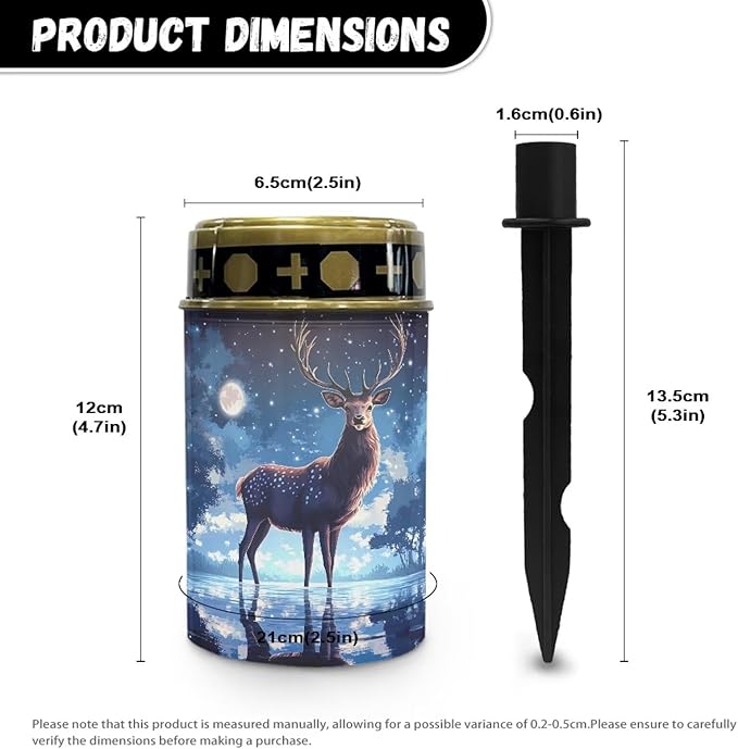 Deer Moon Solar Lights for Cemetery Grave Solar Lights for Cemetery Memorial Stake Solar Lights for Grave Yard Decorations