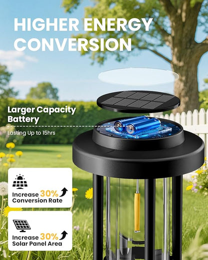 GIGALUMI Solar Pathway Lights Outdoor, 8 Pack Waterproof IP65 Solar Powered Landscape Lighting, Auto On/Off Garden Lights for Yard Lawn Patio Walkway Driveway Decor (Warm White)