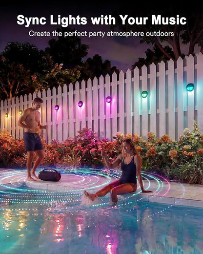 Lumary 12-24V Smart Low Voltage Deck Lights with Hub, 4Inch RGB+CCT Outdoor Privacy Fence Lights, IP65 Waterproof Landscape Lighting for Step, Deck, Patio, Works with Alexa & Google, 6Pack