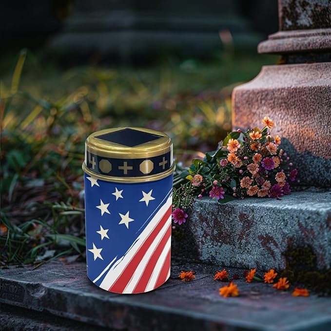 Classic American Flag Solar Lights Outdoor Garden, Waterproof Solar Powered Stake Lights, Christmas Birthday Gifts | Lumora