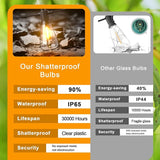 100FT Solar String Lights Outdoor Waterproof IP65 with USB-Charging , Solar Powered LED Patio Lights with 50+2 | Lumora