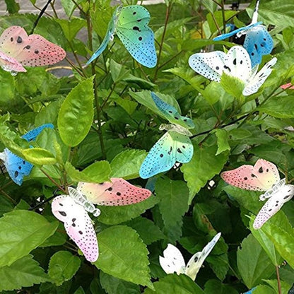 Butterfly Solar String Lights Outdoor, Waterproof 12 LED Solar Fairy Lights for Garden Patio Christmas Yard Party Camping Decor