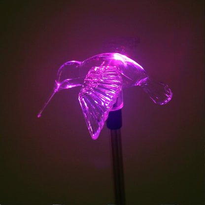 Solar Powered Outdoor Garden LED Light Color Charging Figurine Stake Landscape Light Waterproof Hummingbird Lawn Lamp for Sidewalk Terrace Pathway Walkway Driveway Yard & Lawn Decorations