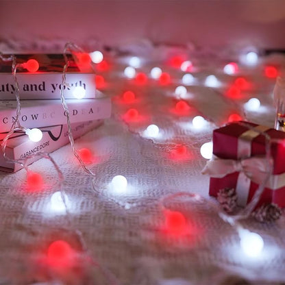 43FT 100LED Connectable Christmas Globe String Lights Indoor Outdoor - Red and White Fairy Lights Plug in with Remote & 8 Modes, Twinkle Light for Christmas Decorations Bedroom Room Tree Party