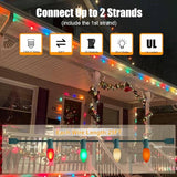 C9 Multicolor Christmas Lights Outdoor, 25Ft Vintage Christmas String Lights with 26 Colorful Ceramic Bulbs | Lumora
