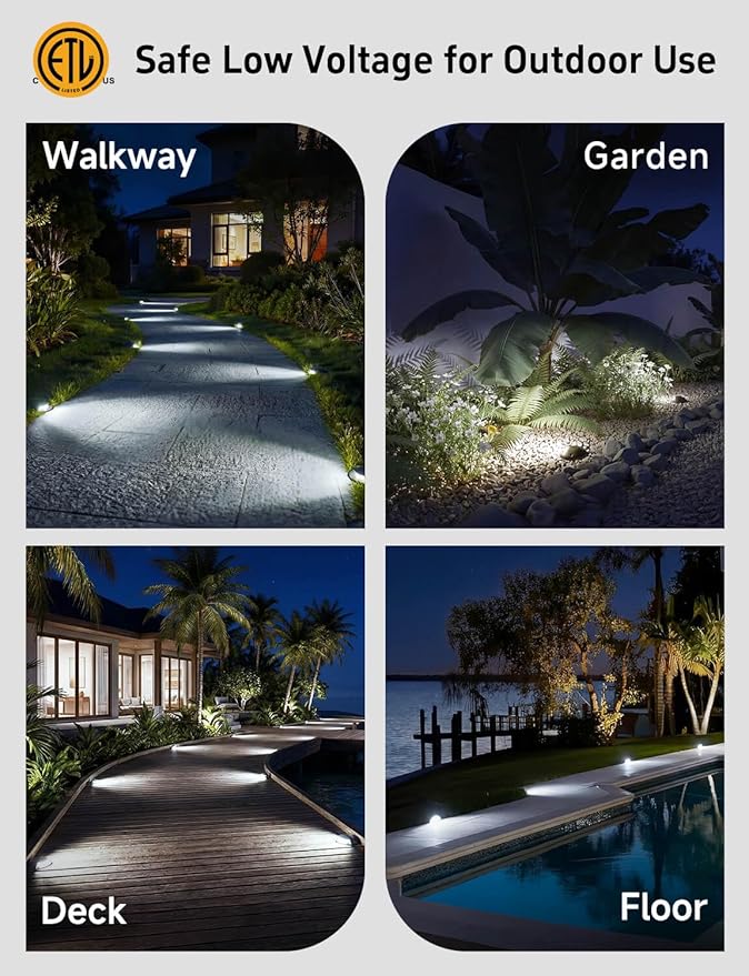 Gardenreet LED Well Lights Low Voltage - Brass In-Ground Ip65 Weatherproof 12V Lighting - Outdoor Path Light | Lumora