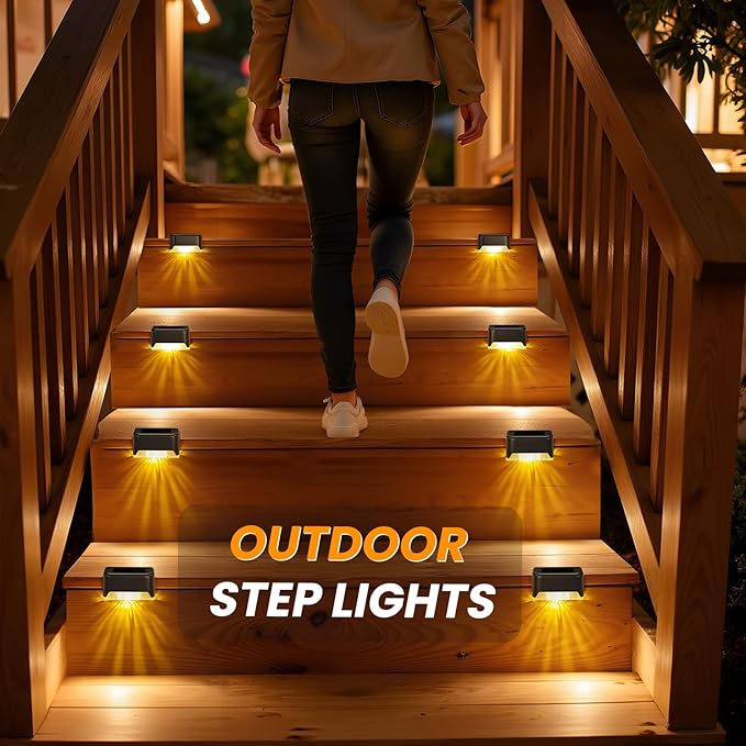 APONUO Solar Deck Lights 16 Pack, Solar Lights Outdoor Waterproof Led Solar Step Lights for Outside | Lumora