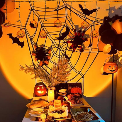 SUNSGNE 7FT Halloween Pumpkin String Lights, 25 Mini Orange Light Bulbs with 10 Plastic Pumpkins Lights for Indoor Outdoor Halloween Christmas Decorations