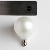 Hometown Evolution, Inc. G50 2" LED White Satin Pearl Outdoor Globe String Lights (Black Wire, 100 ft) | Lumora