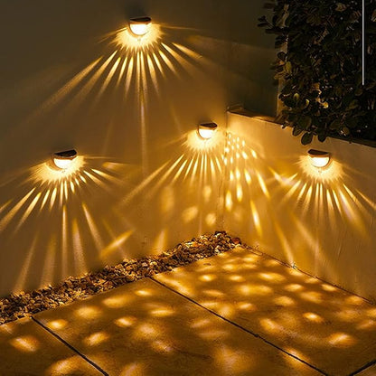 Ulalaza 2Pcs Solar Decking Lights RGB+ Changing Solar Step Lights Outdoor Waterproof Stair Lights for Fence, Deck Patio, Front Door, Stair, Yard & Driveway Path Warm White