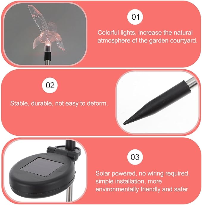Waterproof Solar LED Lawn Light Outdoor Garden Stake Solar Pathway Light for Yard Landscape Decoration,