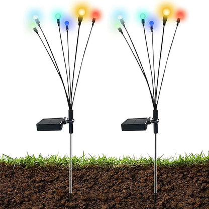 Solar Garden Lights Solar LED String Lights Firefly Solar Lights Outdoor Waterproof Firefly Solar Pathway Lights, Solar Stake Lights Outdoor Garden Decoration Garland Lights Camping Lights Solar Light