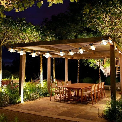 16.4 FT Outdoor Patio String Lights, Connectable LED Backyard Lights with 10 Globe Bulbs, Waterproof Hanging Light Outside for Gazebo Yard Porch Bistro Deck Party Decorations
