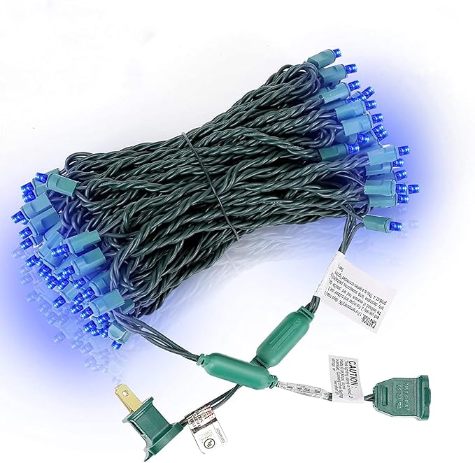 100 Count Blue LED Christmas Lights 50ft 5mm Blue, Waterproof, Indoor/Outdoor, UL, IP65 | Lumora