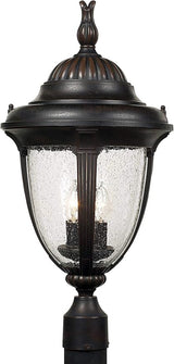 John Timberland Casa Sierra Traditional Outdoor Post Light Fixture Lantern Bronze 24 1/2" Seedy Glass for Exterior | Lumora