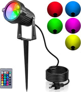 OurLeeme Lawn Flood Light Stake, 2-in-1 Waterproof Outdoor Remote Control Landscape Lighting Spotlight Wall Light | Lumora
