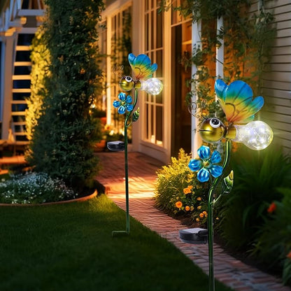 Bshine Solar Bee Outdoor Garden Decorative Lights, Waterproof Metal Stake Solar LED Lights Garden Decor Backyard, Pathway, Path, Lawn Ornaments for Woman Mom, Valentine's Day Outdoor Decor