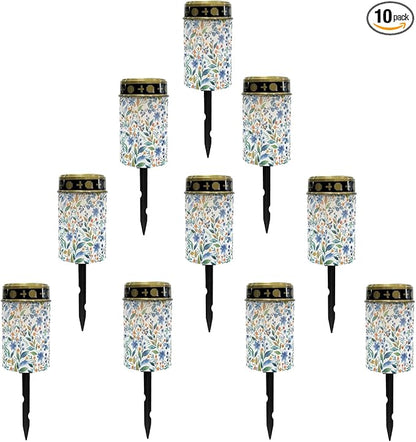 Leaves Blue Solar Light Outdoor Waterproof Solar Garden Lights Landscape Lighting Pathway Lights for Yard Patio Solar-Powered Fairy Lights for Outside,Warm White