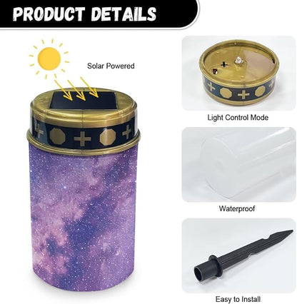 Galaxy Solar Stake Lights Multipurpose Solar Pathway Lights Cemetery Decorations for Grave Outdoor Lights Landscape Decoration Sympathy Remembrance Memorial Gift
