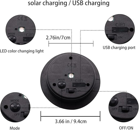 ZNYCYE Upgraded Replacement Solar Light Parts(Top Size 3.66 in, Bottom Size 2.76 in), 2 Pack 8 Colors Solar Replacement Top Parts Lantern Lids for Garden Patio Yard Outdoor Hanging Lanterns