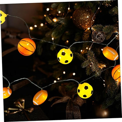 Alipis Led Sports String Light Bulb Decorative Outdoor Lighting for Camping and Parties Battery-Powered Sports-Themed Patio Lights for Soccer Basketball and Football Events