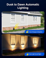 4 Pack Solar Powered Spotlights Waterproof Outdoor for Christmas Decorations, Tree, Santa Claus, Snowman, Christmas | Lumora