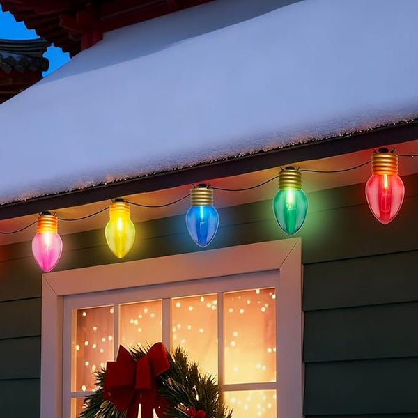 16Ft Jumbo LED Multicolor Valentine's Day String Lights Outdoor with 10 T13 LED Bulb, Clear Multicolor Hanging | Lumora