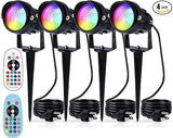 Halloween Landscape Lights with Remote Control 120V Landscape Lighting 12W RGBW Outdoor LED Spotlights Color | Lumora