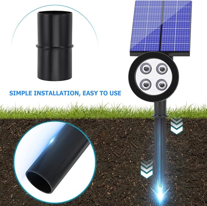 Yardwe Outdoor Solar Light Replacement Pole Buckle Connector Plastic Ground Stake for Landscape Path Lighting | Lumora