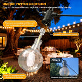 100FT Solar String Lights Outdoor Waterproof IP65 with USB-Charging , Solar Powered LED Patio Lights with 50+2 | Lumora