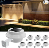 8 Pack White Solar Powered Clip On Gutter Mount Lights Outdoor Waterproof LED Fence Lamp for Lighting Rainspout | Lumora