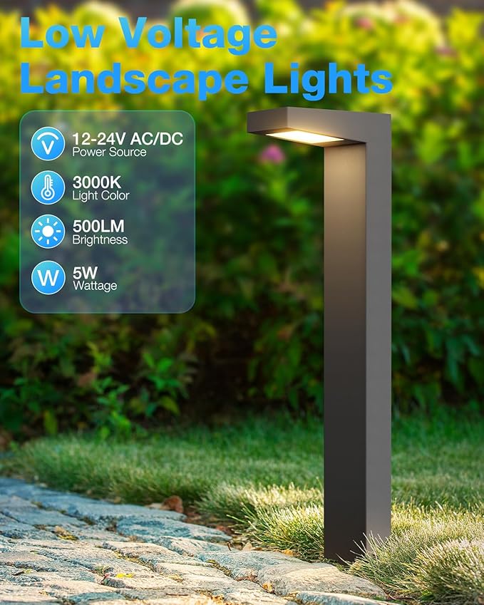 SUNVIE Low Voltage Pathway Lights Wired 3000K 5W LED Outdoor Landscape Lighting with Connectors Cast-Aluminum | Lumora