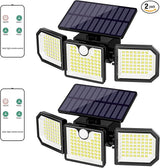Solar Lights Outdoor with Motion Sensor, 2500LM 167 LED Security Lights with Remote Control, 270° Wide Angle Flood | Lumora