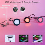 LED Deck Lights Kit, 50 Pack 1.77" RGBW+IC Multicolor Dynamic Low Voltage Recessed Landscape Lights, IP67 | Lumora