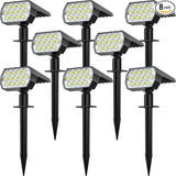 Solar Spot Lights Outdoor, [8 Pack/65 LED] 2-in-1 Solar Landscape Spotlights, 3 Lighting Modes Solar Garden Lights | Lumora