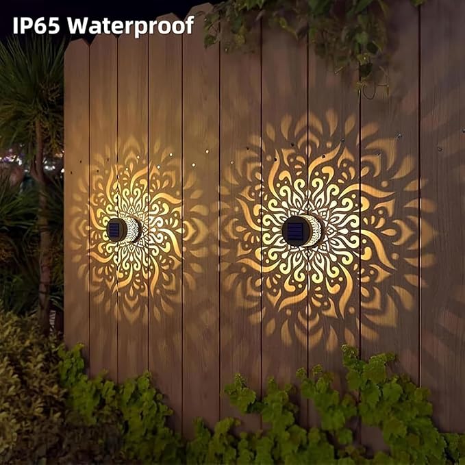 2026 NEW Solar Mandala Lights Outdoor, Decorative Solar Mandala Lights, Waterproof and Windproof, Solars Powered Mandalas Light for Garden Post Patio Backyard Yard Decor (2PCS)