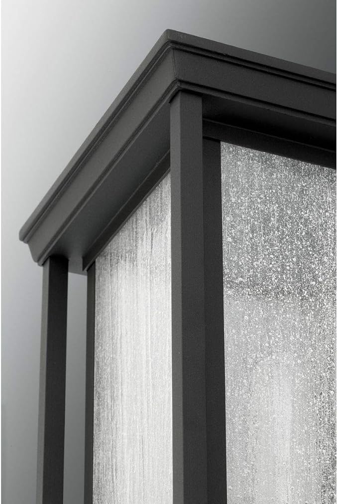 Progress Lighting Endicott Collection 1-Light Clear Seeded Glass Craftsman Outdoor Small Wall Lantern Light | Lumora
