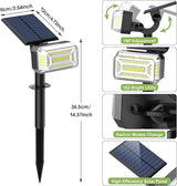 102 LED Solar Spot Lights Outdoor Waterproof IP65, Adjustable Landscape Spotlights, [2 Pack/4 Modes] Auto On/Off | Lumora