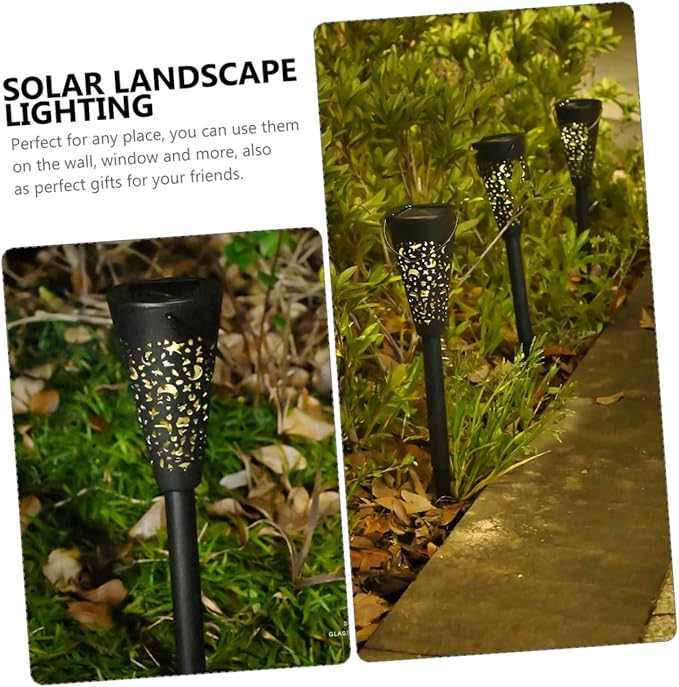 Solar Yard Lights Waterproof Outdoor Solar Pathway Lights Warm White Lawn Lighting for Garden Patio Landscape Decor