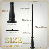 Universal Outdoor Post Light Pole with Hanging Arm, Black Cast Aluminum Pole with 2.36" Fitter Mount, 76in Tall | Lumora