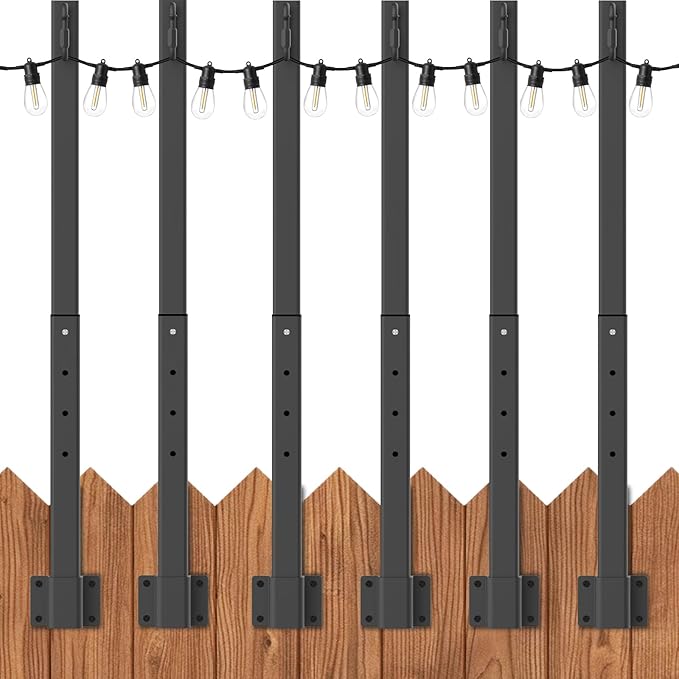 AILBTON 4 Pack Suspension Outdoor String Light Poles for Outside String Lights Hanging,with Clip and Holder,Light | Lumora