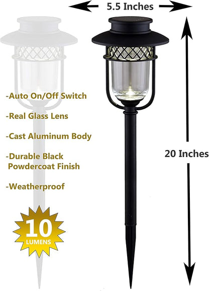 Classy Caps GL1101 High-Performance Solar Landscape Light, Black - 2 Pack – Outdoor LED Pathway Lighting for Yard, Garden, and Patio