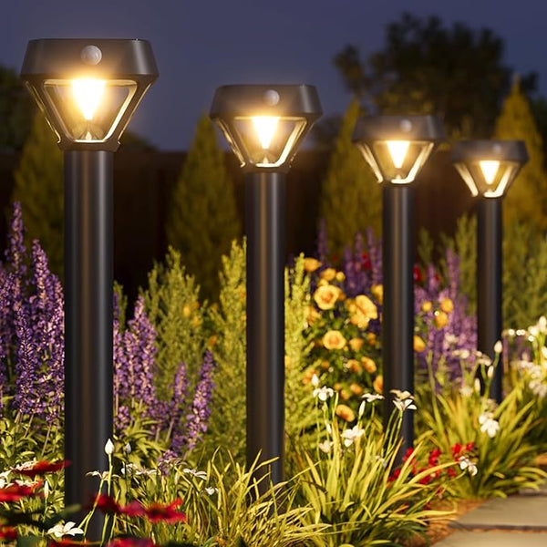 XMCOSY+ Smart Solar Pathway Lights, Bluetooth APP Control with Motion Sensor, 150LM RGBCW Color Changing Landscape | Lumora
